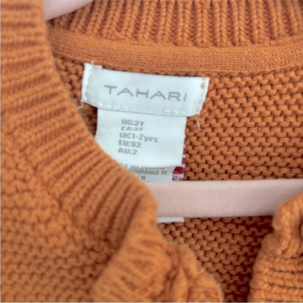 Tahari Orange Cropped Knit Cardigan